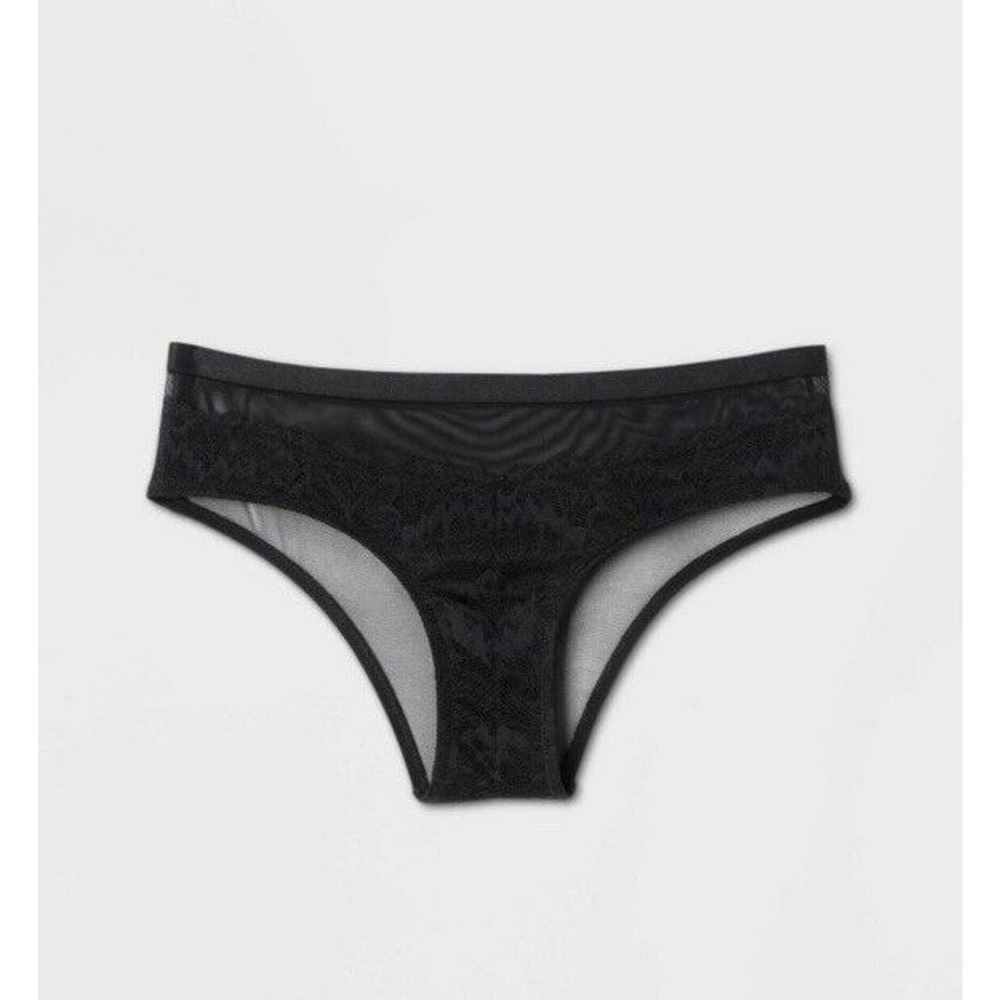 Auden Panties 2 Hipster Invisible Edge Soft Beige 1 Cheeky w Lace Front Medium - Picture 6 of 7
